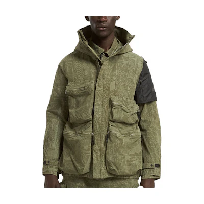 WE11DONE Retro Design Green Hooded Jacket Long Sleeve Casual Outerwear NMN_I22239/1_177