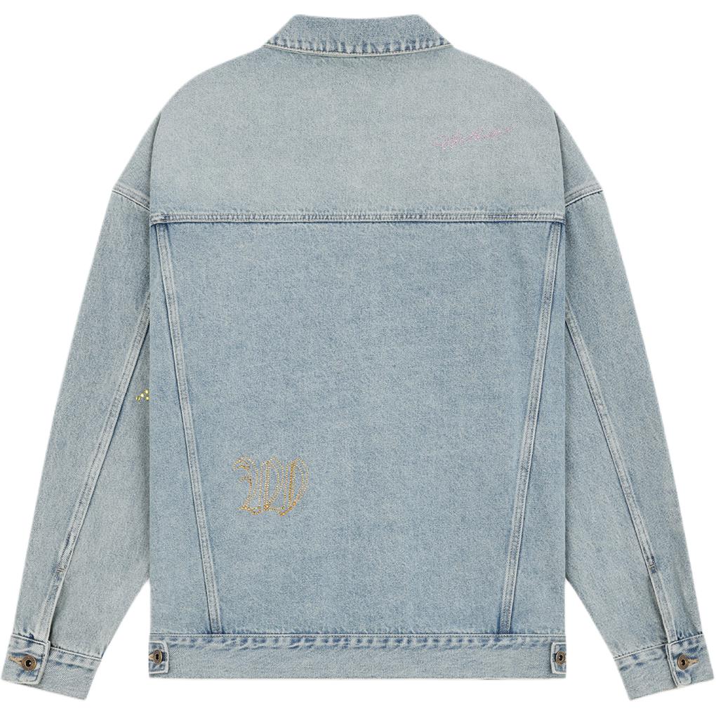 WE11DONE Rhinestone Detail Long Sleeve Denim Jacket Men’s Blue WD-DJ2-24-365-U-SK 圖 3