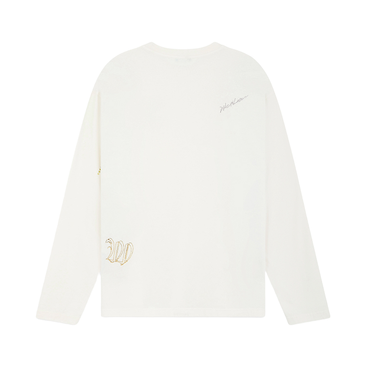 WE11DONE Rhinestone Graphic Washed Long Sleeve T-Shirt Unisex Off-White WD-TT2-24-776-U-IV 圖 3