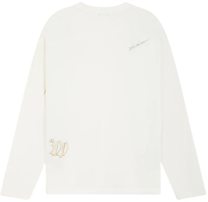 WE11DONE Rhinestone Graphic Washed Long Sleeve T-Shirt Unisex Off-White WD-TT2-24-776-U-IV Lookbook WE11DONE Rhinestone Graphic Washed Long Sleeve T-Shirt Unisex Off-White WD-TT2-24-776-U-IV