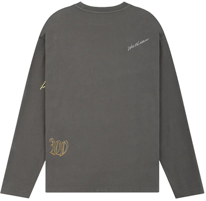 WE11DONE 스톤패턴 오버사이즈 긴팔 티셔츠 유니섹스 차콜그레이 WD-TT2-24-776-U-CH Lookbook WE11DONE 스톤패턴 오버사이즈 긴팔 티셔츠 유니섹스 차콜그레이 WD-TT2-24-776-U-CH