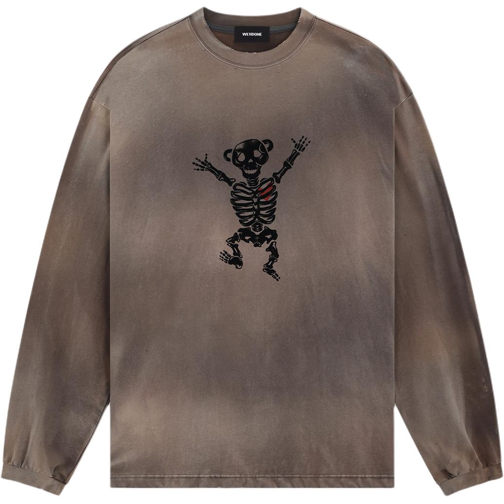 WE11DONE Ribbed Knit Crewneck Long Sleeve Sweatshirt Brown (). WD-TT1-24-863-U-BR 圖 2