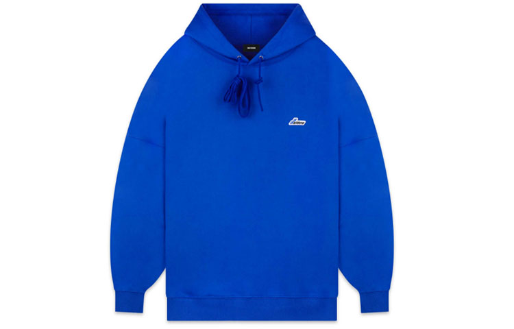 WE11DONE Small Logo Embroidered Drawstring Hoodie Blue Unisex Fall Collection WD-TP3-20-707-U-BL