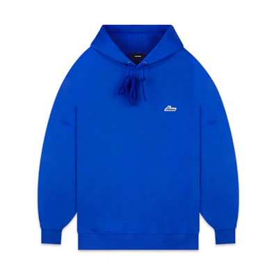 WE11DONE Small Logo Embroidered Drawstring Hoodie Blue Unisex Fall Collection WD-TP3-20-707-U-BL