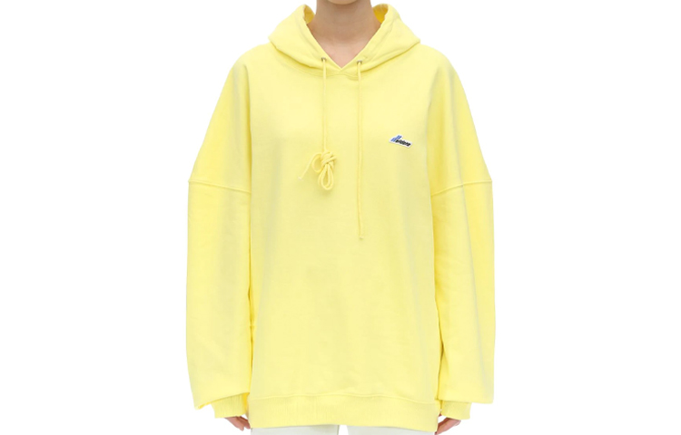 WE11DONE Small Logo Embroidered Hoodie Yellow Unisex WD-TP3-20-707-U-YE