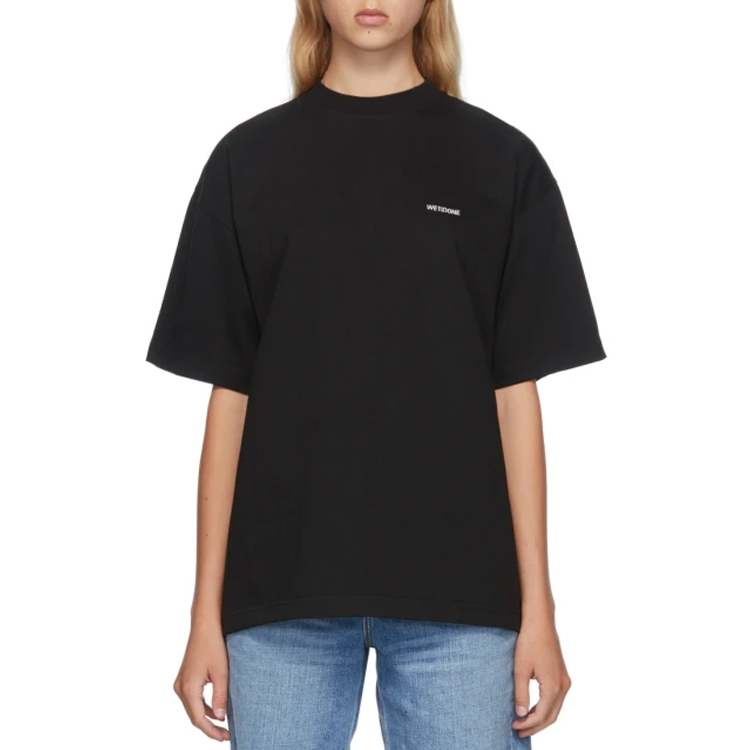 WE11DONE Small Logo Oversized Black Unisex T-Shirt WD-TP6-20-050-U-BK 圖 4