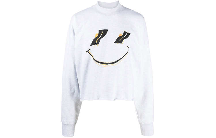 WE11DONE Smiley Face Sweatshirt Unisex - White WD-TS0-21-519-U-MG