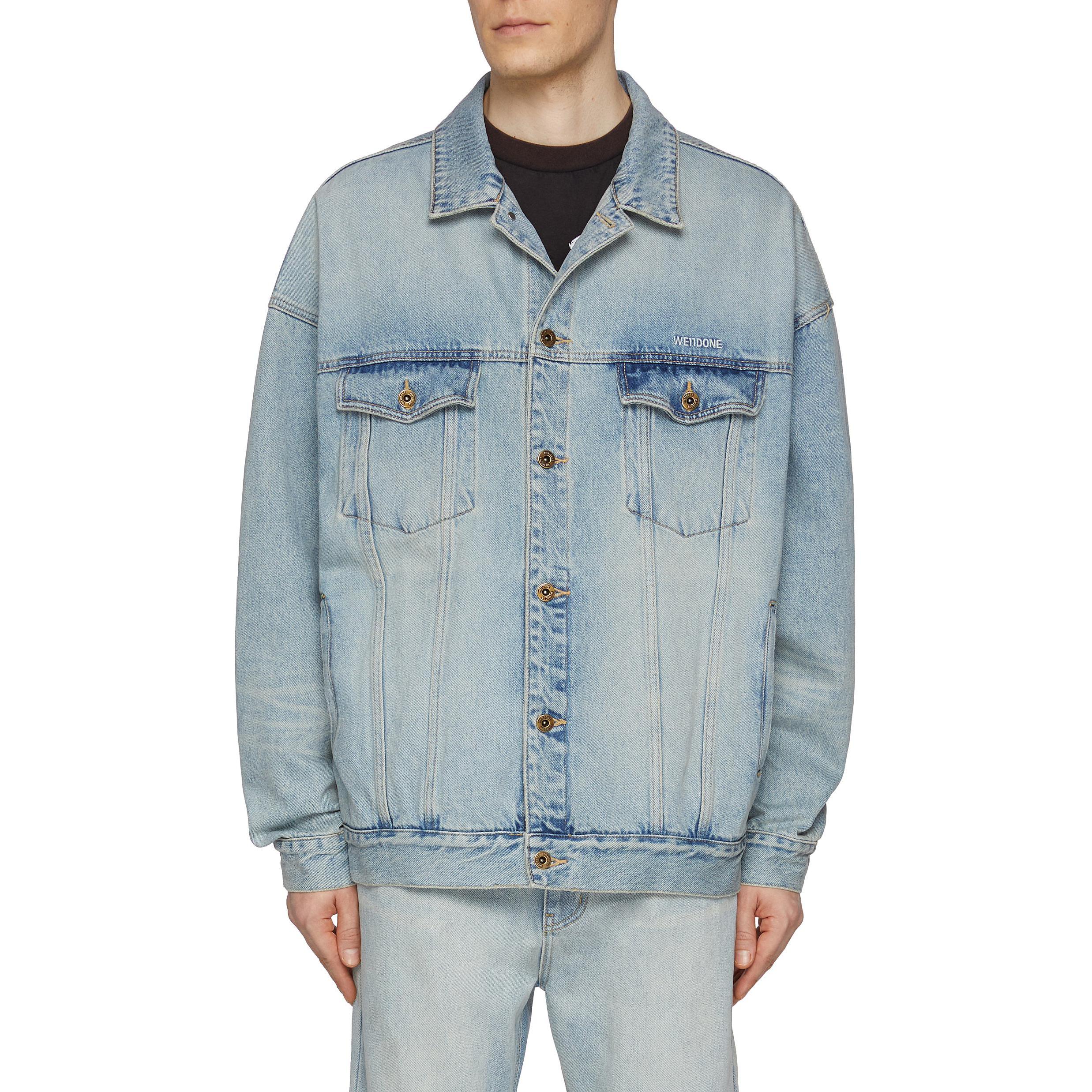 WE11DONE Solid Color Denim Jacket Men’s Light Blue Long Sleeve WD-DJ2-24-353-U-SK 圖 2