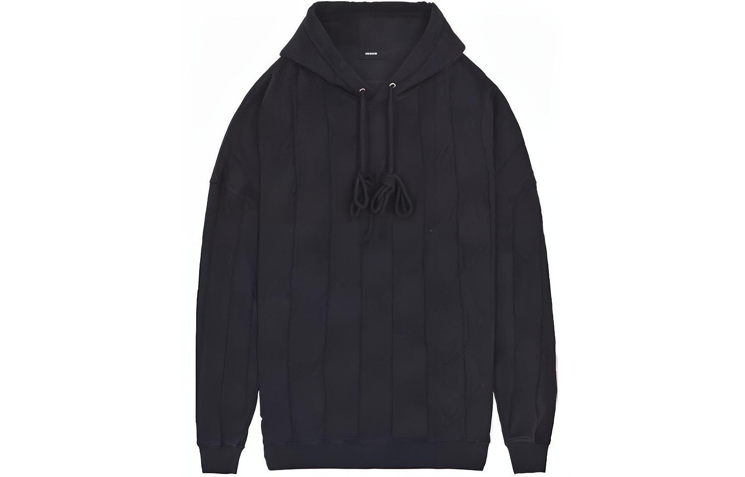 WE11DONE Solid Color Drawstring Hoodie Unisex Black WD-TH3-21-581-U-BK