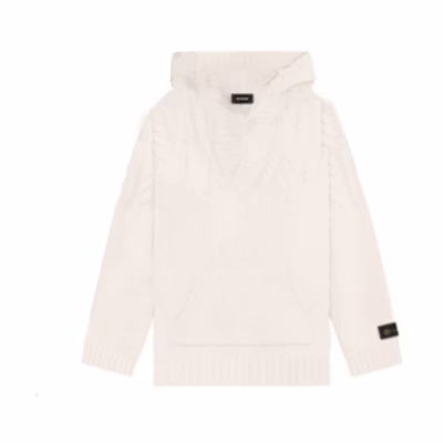 WE11DONE Solid Color Knit Pullover Hoodie Unisex. WD-KT3-22-608-U-IV