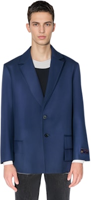 WE11DONE 솔리드 컬러 로고 패치 블레이저 패션 웨어 WD-JK3-22-084-M-NV Sizing WE11DONE 솔리드 컬러 로고 패치 블레이저 패션 웨어 WD-JK3-22-084-M-NV