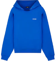WE11DONE Solid Color Logo Print Pullover Hoodie Unisex Blue WD-TP2-20-717-U-BL WE11DONE Solid Color Logo Print Pullover Hoodie Unisex Blue WD-TP2-20-717-U-BL