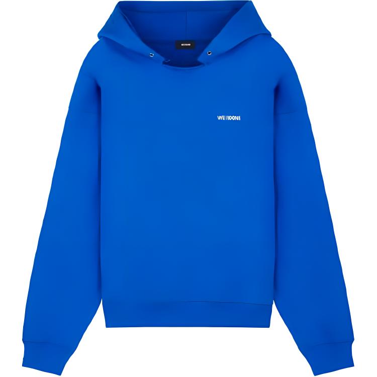 Order WE11DONE纯色Logo印花套头连帽衫男女通用蓝色 WD-TP2-20-717-U-BL