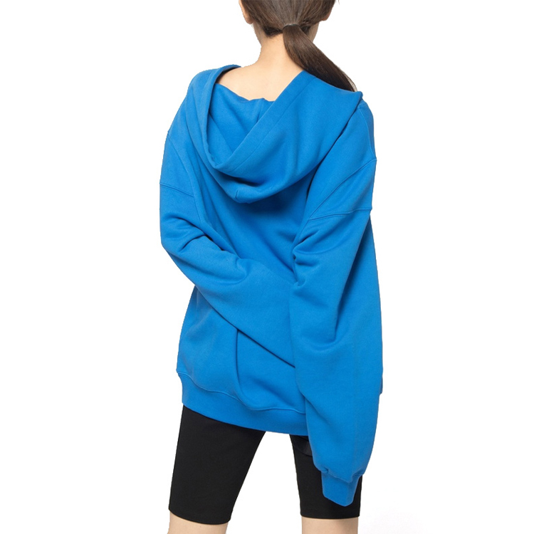 Shop WE11DONE纯色Logo印花套头连帽衫男女通用蓝色 WD-TP2-20-717-U-BL