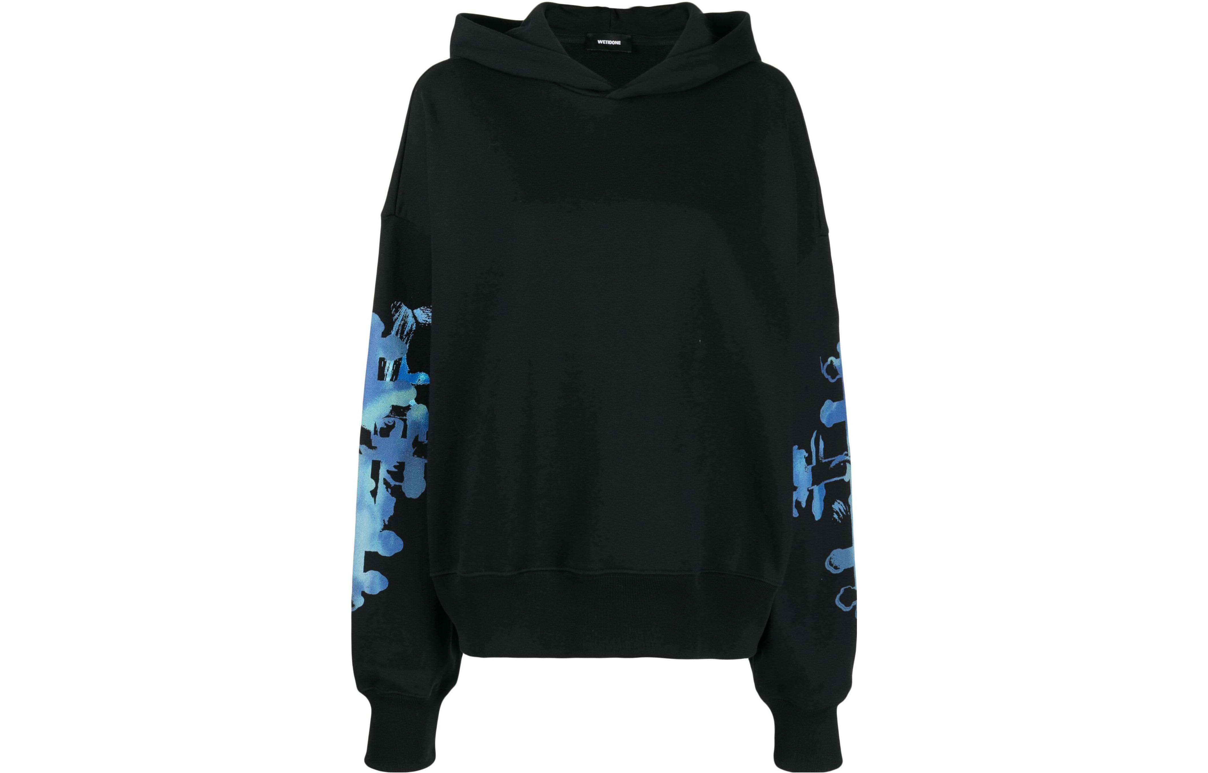 WE11DONE Solid Color Oversized Black Hoodie for Men WD-TH3-23-887-U-BK 圖 2