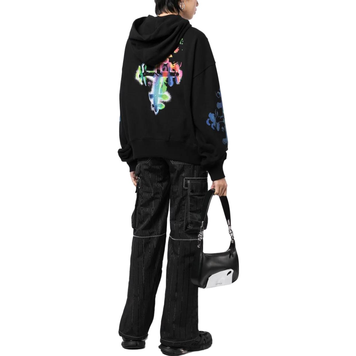 WE11DONE Solid Color Oversized Black Hoodie for Men WD-TH3-23-887-U-BK 圖 3