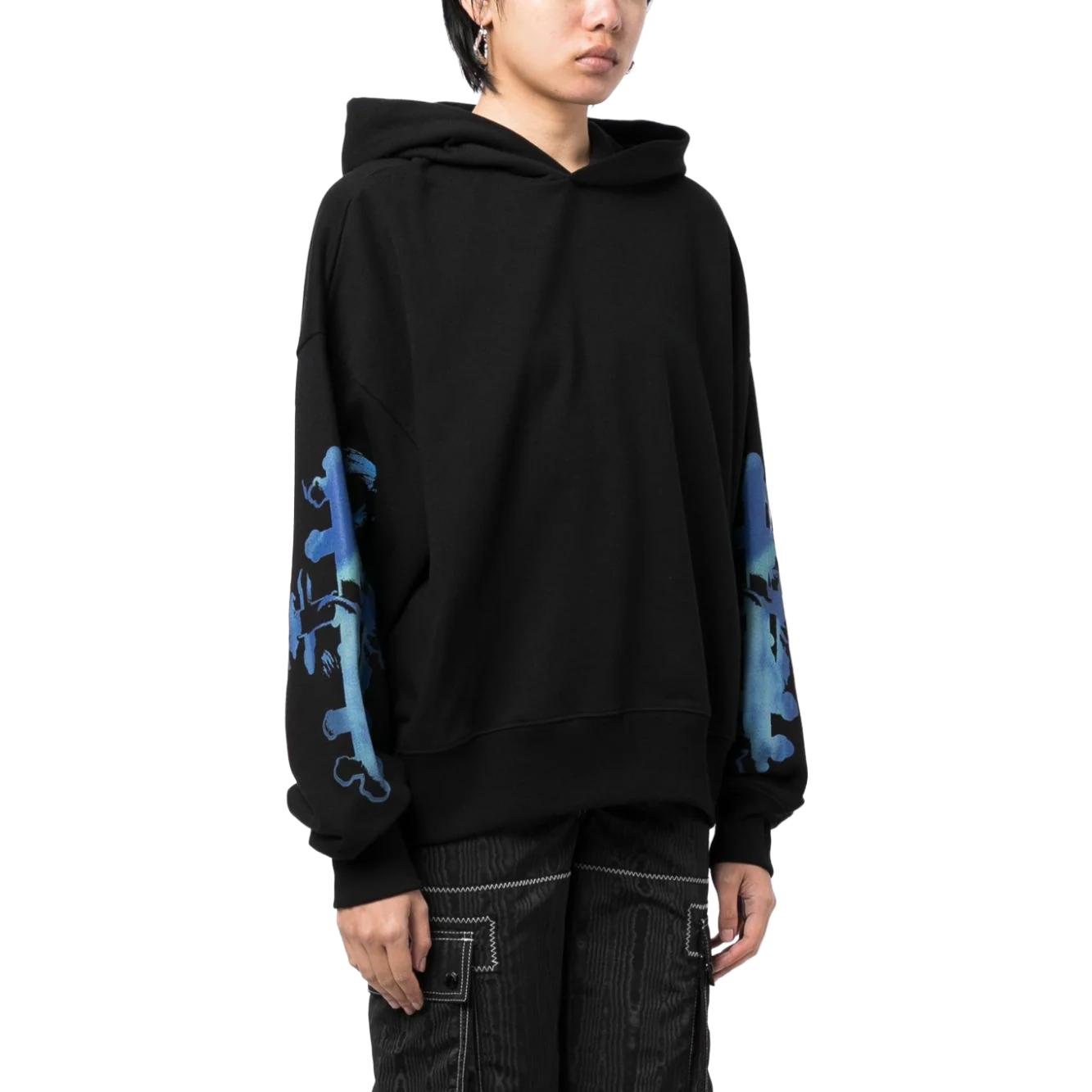 WE11DONE Solid Color Oversized Black Hoodie for Men WD-TH3-23-887-U-BK 圖 5