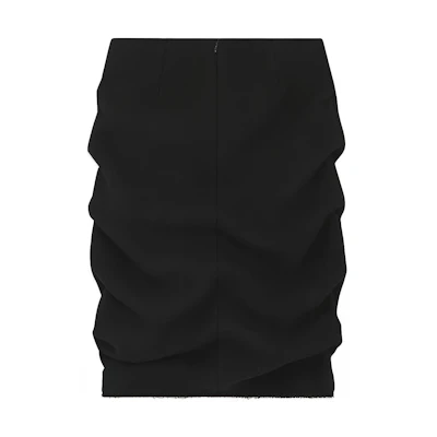 WE11DONE Solid Color Pleated Casual Long Skirt Black WD-SK3-23-211-W-BK
