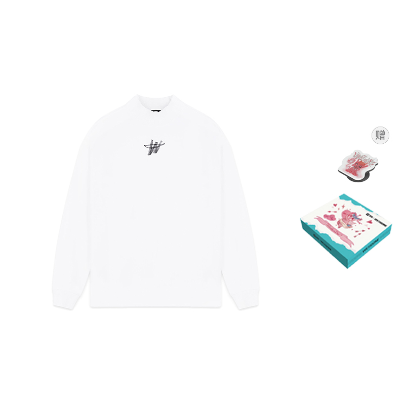 WE11DONE Solid Color Small Logo Print Long Sleeve Unisex T-Shirt WD-TT3-22-868-U-WH