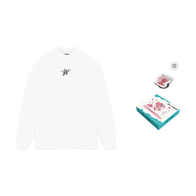 WE11DONE Solid Color Small Logo Print Long Sleeve Unisex T-Shirt WD-TT3-22-868-U-WH