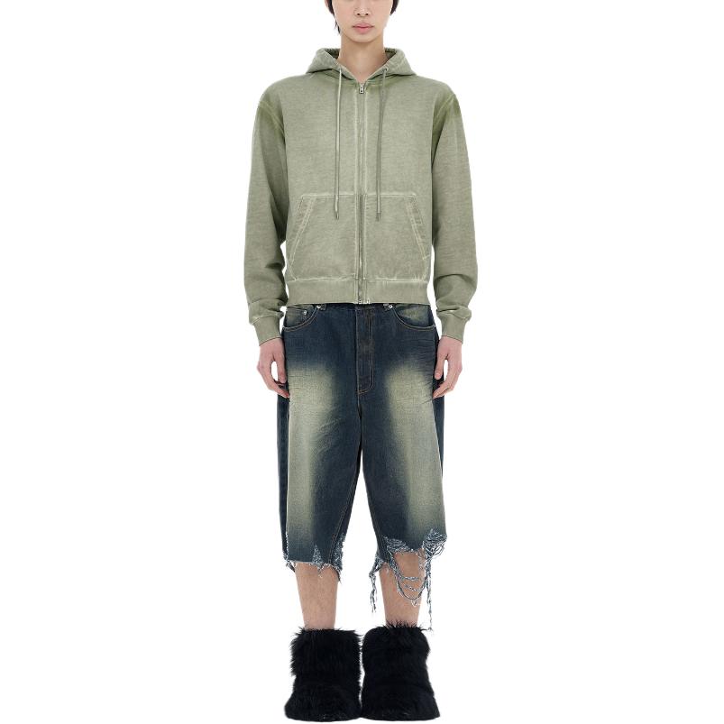 WE11DONE Solid Color Zip-Up Hoodie Jacket  Green WD-TJ2-24-812-U-KK 圖 4