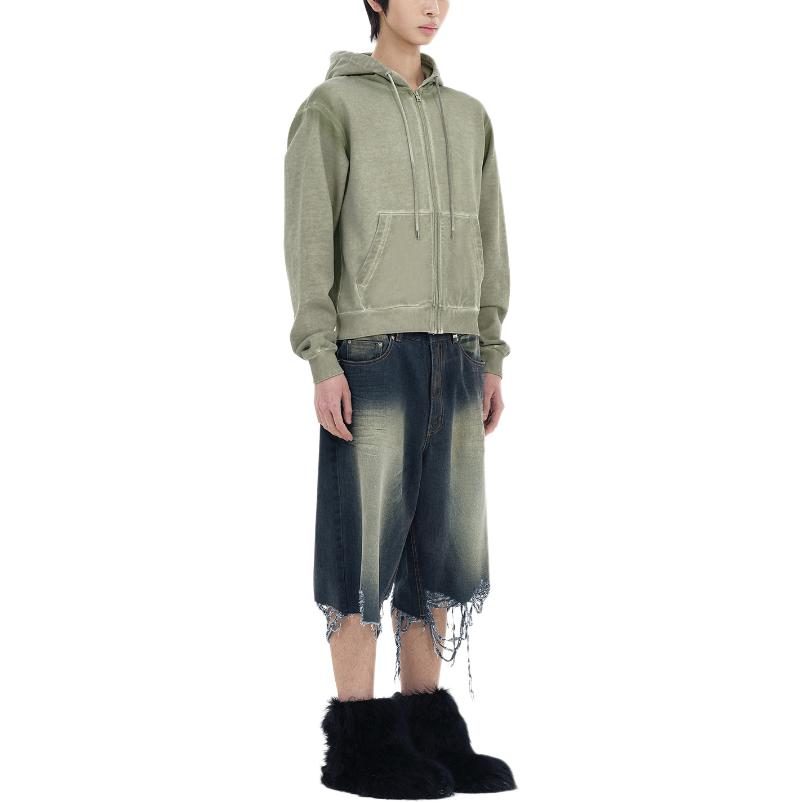 WE11DONE Solid Color Zip-Up Hoodie Jacket  Green WD-TJ2-24-812-U-KK 圖 6