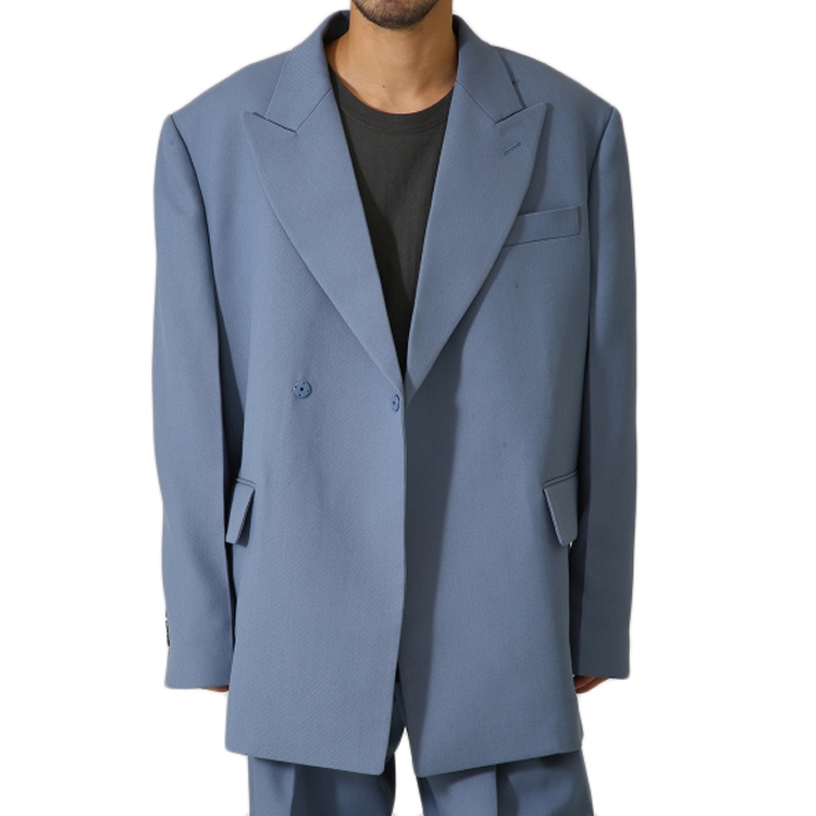 Lookbook WE11DONE Solid Logo Blazer Biru WD-JK8-20-009-M-BL