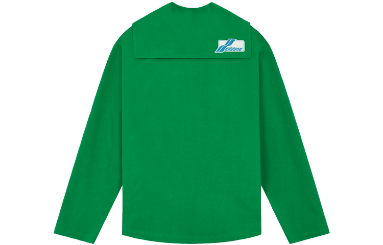 WE11DONE Solid Logo Print Navy Collar Long Sleeve T-Shirt Unisex WD-TT1-22-554-U-GR 圖 3