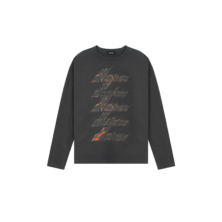 WE11DONE Spark Logo Unisex Long Sleeve T-Shirt Grey. WD-TT0-25-752-U-CH