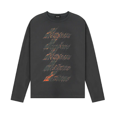 WE11DONE Spark Logo Unisex Long Sleeve T-Shirt Grey. WD-TT0-25-752-U-CH