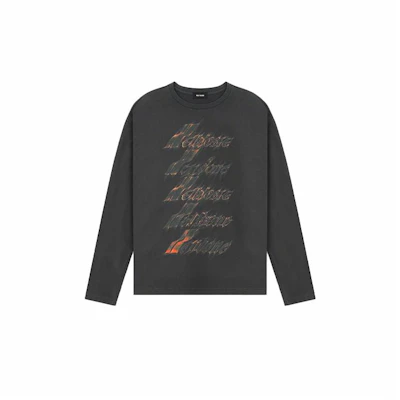 WE11DONE Spark Logo Unisex Long Sleeve T-Shirt Grey. WD-TT0-25-752-U-CH Order WE11DONE Spark Logo Unisex Long Sleeve T-Shirt Grey. WD-TT0-25-752-U-CH