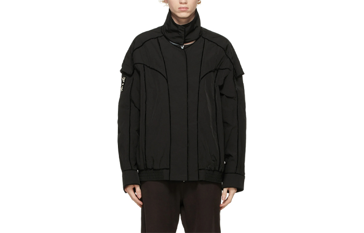 WE11DONE SS21  Black Velvet Trim Regular Fit Zip-Up Jacket WD-JP0-21-009-M-BK 圖 2