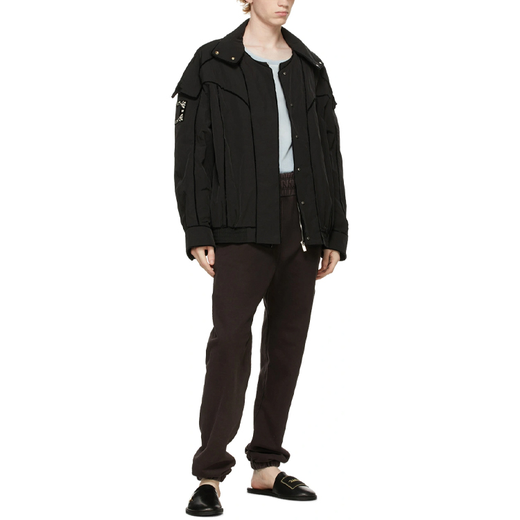 WE11DONE SS21  Black Velvet Trim Regular Fit Zip-Up Jacket WD-JP0-21-009-M-BK 圖 4