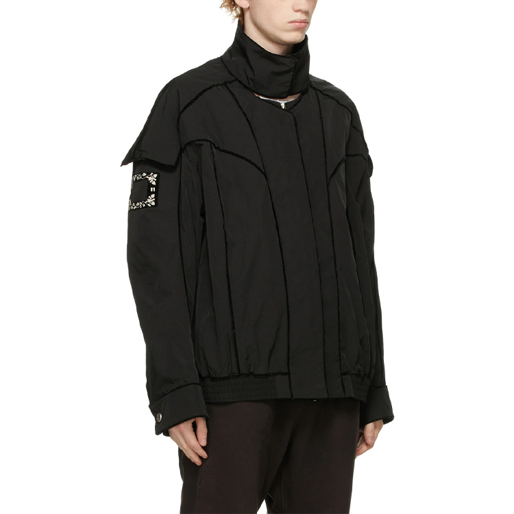 WE11DONE SS21  Black Velvet Trim Regular Fit Zip-Up Jacket WD-JP0-21-009-M-BK 圖 5