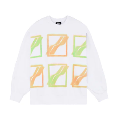 WE11DONE SS21 All-Over Logo Pullover Hoodie Unisex Couple Style - White. WD-TS1-21-510-U-WH
