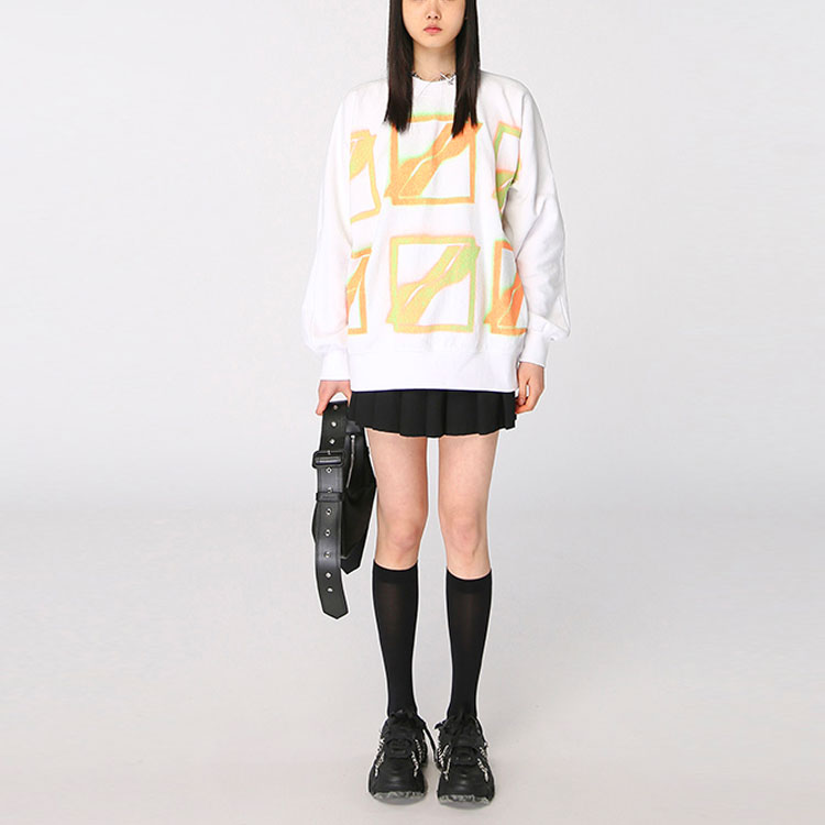 WE11DONE SS21 All-Over Logo Pullover Hoodie Unisex Couple Style - White. WD-TS1-21-510-U-WH 圖 4