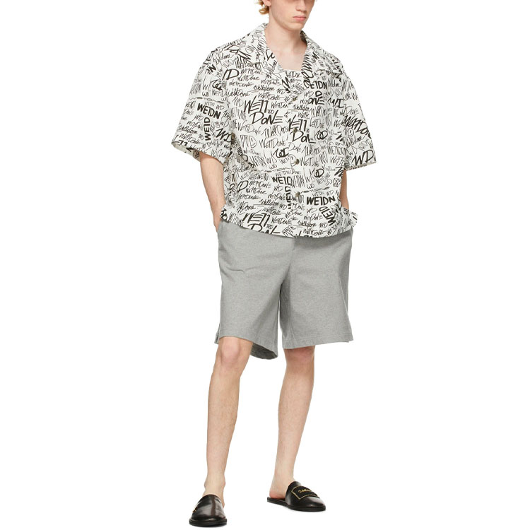 WE11DONE SS21 All-Over Logo Short Sleeve Shirt Unisex White WD-BL0-21-123-U-WH 圖 4