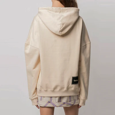 WE11DONE SS21 Beige Cartoon Print Drawstring Hoodie Unisex WD-TH0-21-529-U-BG Purchase WE11DONE SS21 Beige Cartoon Print Drawstring Hoodie Unisex WD-TH0-21-529-U-BG
