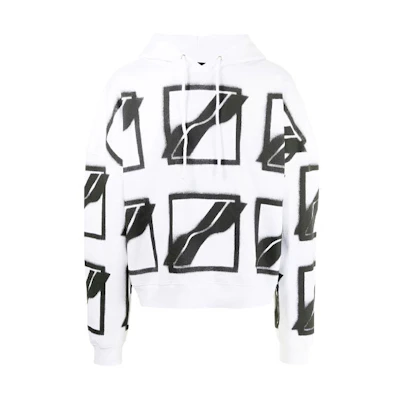 WE11DONE SS21 Big Logo All Over Pullover Sweatshirt Unisex White WD-TH1-21-517-U-WH