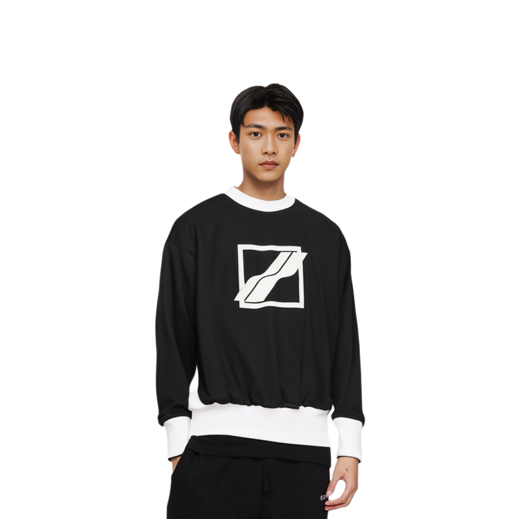 WE11DONE SS21 Black Sequin Logo Unisex Long Sleeve Sweatshirt WD-TS1-21-511-U-BK 圖 5