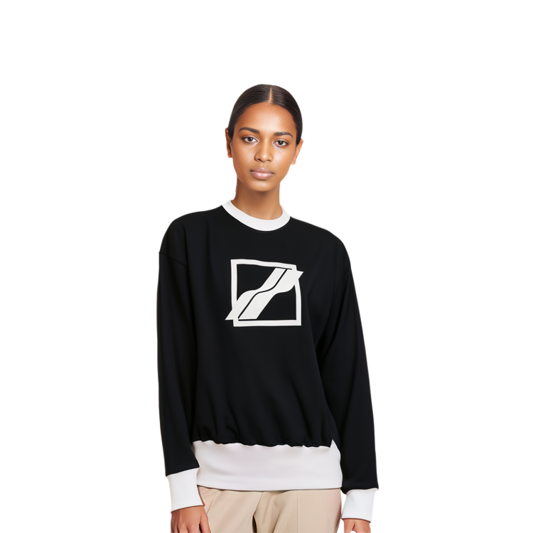 WE11DONE SS21 Black Sequin Logo Unisex Long Sleeve Sweatshirt WD-TS1-21-511-U-BK 圖 7