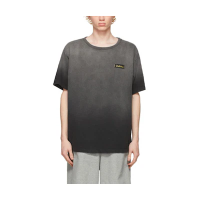 WE11DONE SS21 Butterfly Washed Black Unisex T-Shirt WD-TT0-21-502-U-BK