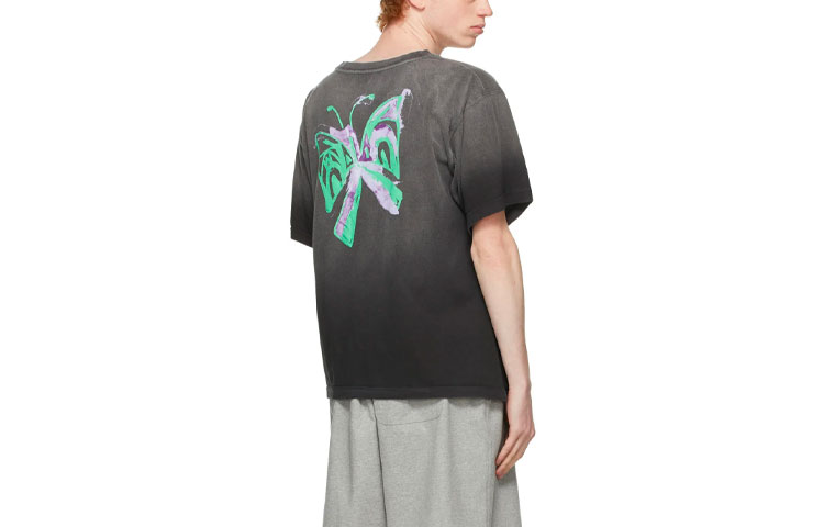 WE11DONE SS21 Butterfly Washed Black Unisex T-Shirt WD-TT0-21-502-U-BK 圖 3