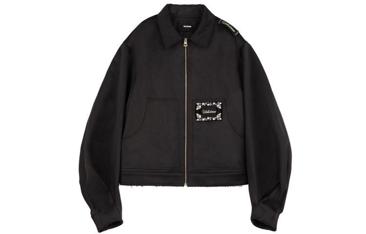 WE11DONE SS21 Casual Logo Collar Workwear Jacket Black WD-JP0-21-004-M-BK