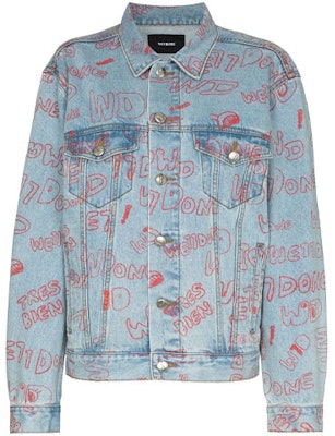 WE11DONE SS21 經典標誌塗鴉印花牛仔外套 淺藍色 男女通用 WD-DJ0-21-325-U-BL Order WE11DONE SS21 經典標誌塗鴉印花牛仔外套 淺藍色 男女通用 WD-DJ0-21-325-U-BL