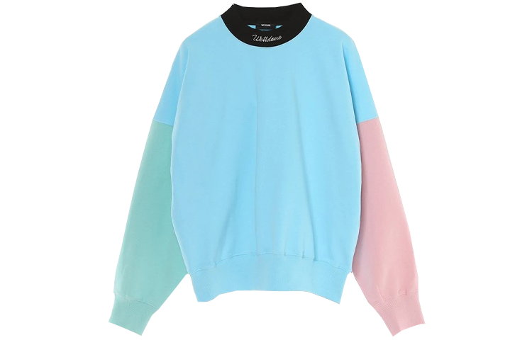 WE11DONE SS21 Colorblock Crewneck Sweatshirt Unisex Blue WD-TS0-21-534-U-SK 圖 2