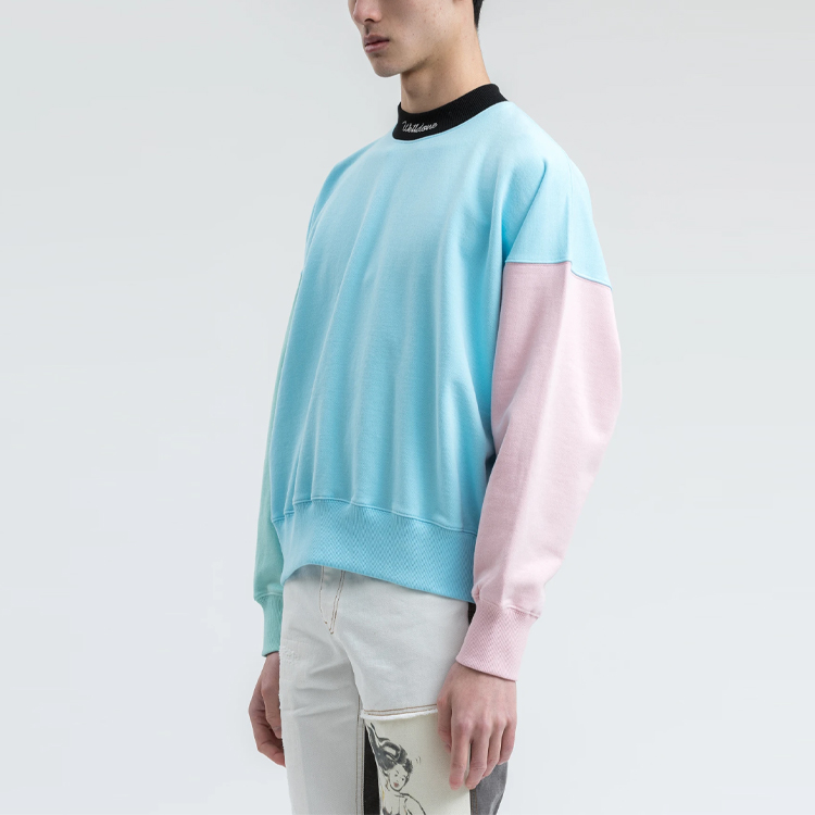 WE11DONE SS21 Colorblock Crewneck Sweatshirt Unisex Blue WD-TS0-21-534-U-SK 圖 5