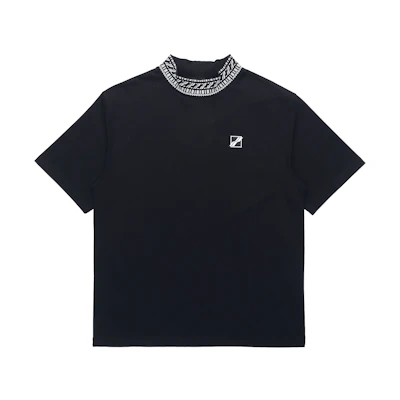 WE11DONE SS21 Cube Logo Unisex Black Crewneck T-Shirt WD-TT1-21-521-U-BK