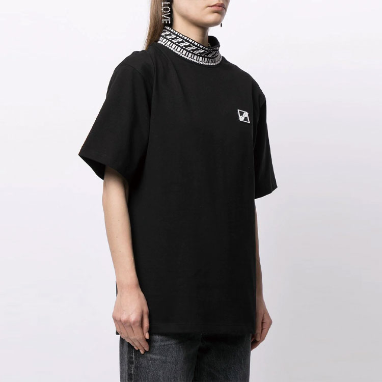 Details for Camiseta Unisex Negra WE11DONE SS21 Cube Logo Crewneck WD-TT1-21-521-U-BK