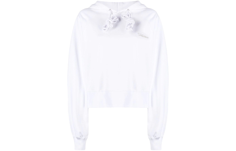 WE11DONE SS21 Embroidered Logo Hoodie Unisex White WD-TH0-21-530-U-WH